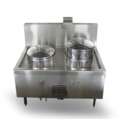 不锈钢粤式双头蒸包炉 商用酒店厨房的燃气双头蒸炉全能解析